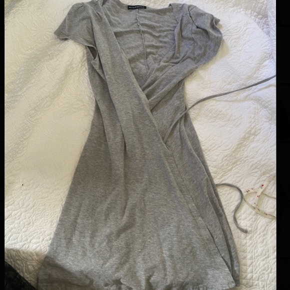 Brandy Melville Dresses & Skirts - Brandy Melville, one size, grey wrap dress